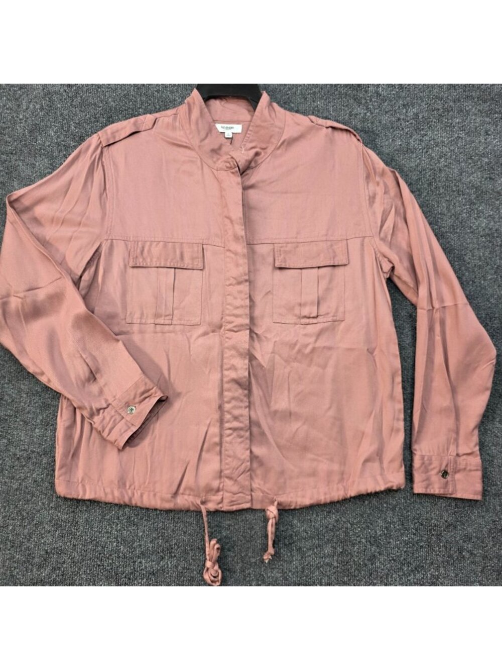 Kensie Jeans Modal Utility Jacket L Dusty Rose Casual Goblincore Cargo Gorpcpre